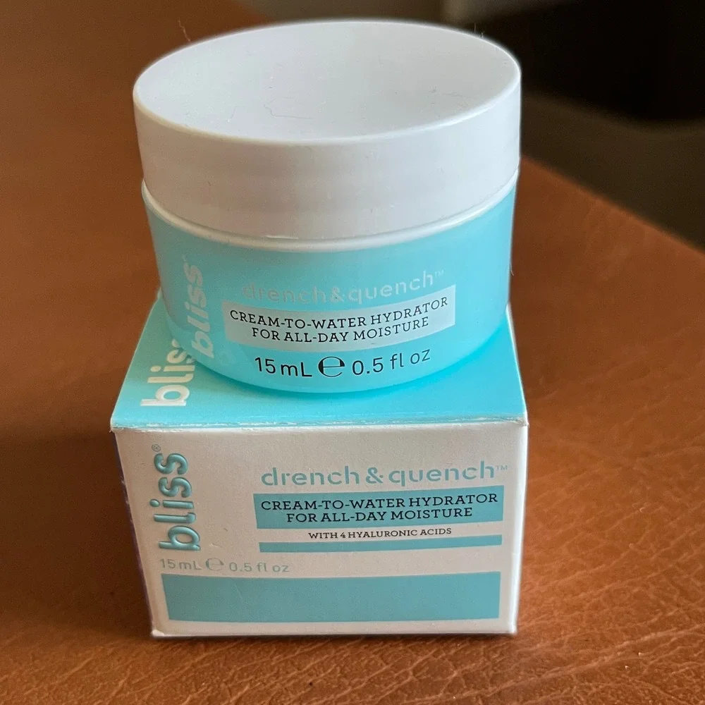 Bliss Drench & Quench Cream-to-Water Hydrator 15mL Travel Size‎ Moisturizer NEW